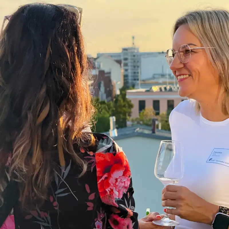 women-socializing-sunset